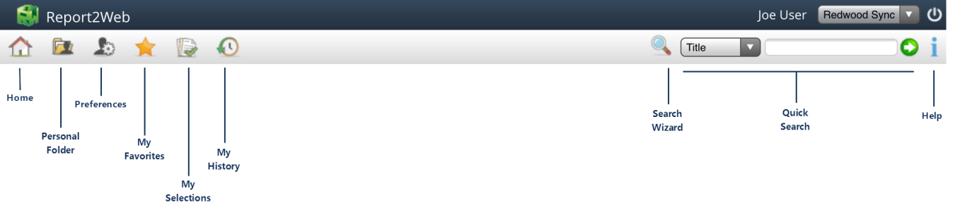Screenshot of main toolbar on iPad
